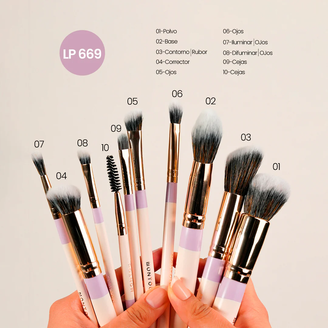 Kit de brochas Fluffy x 10 piezas - Imagen 5