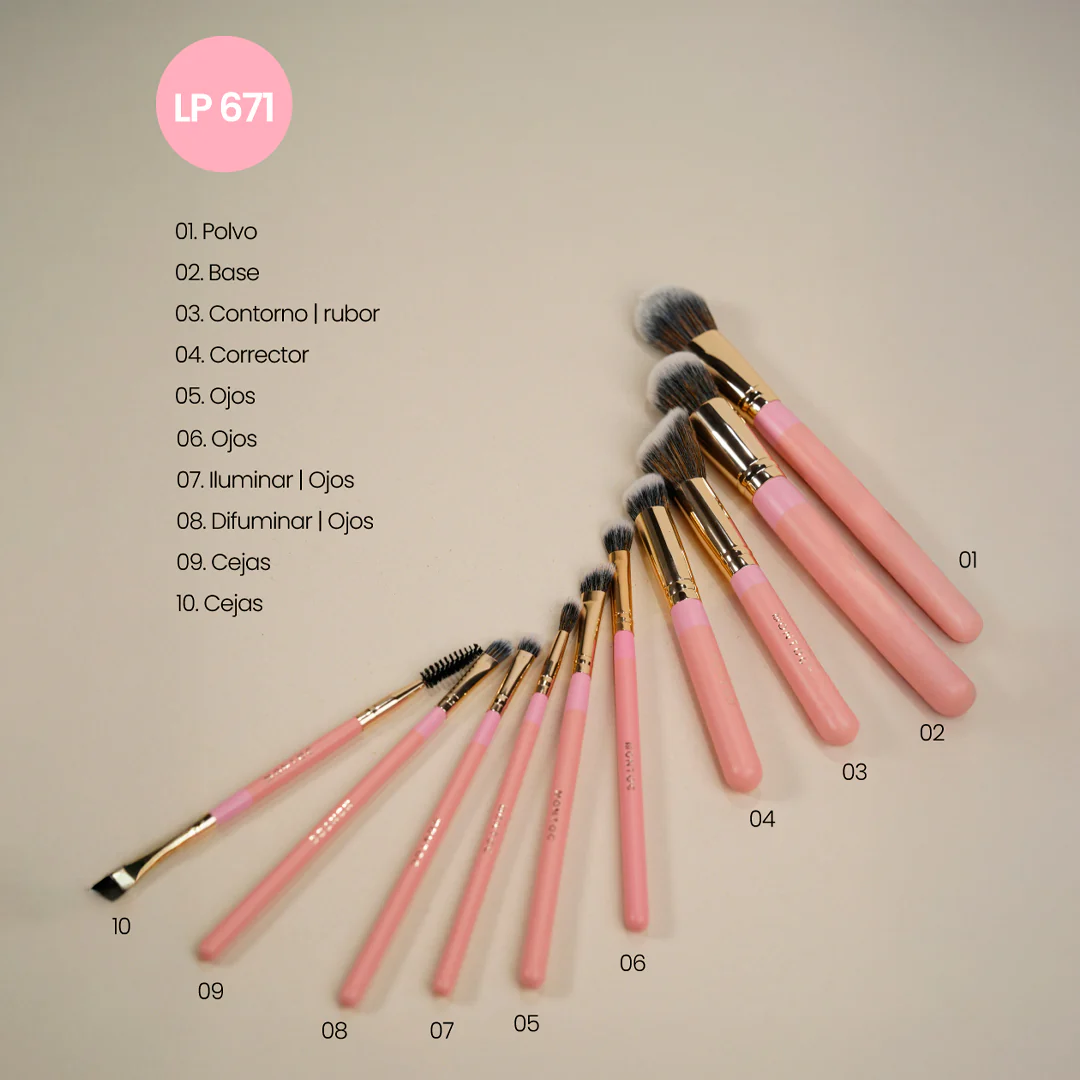 Kit de brochas Fluffy x 10 piezas - Imagen 3